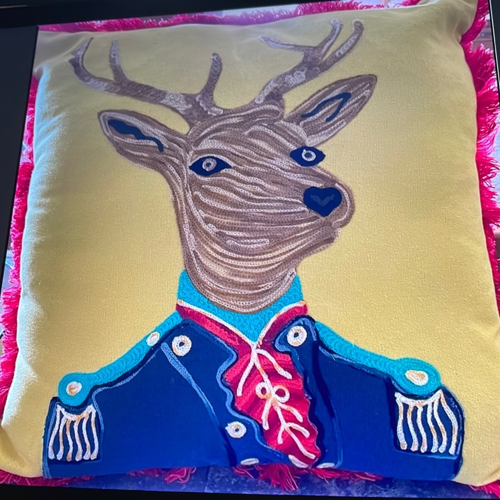 Holiday Vintage Deer Pillow